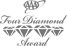 The image shows the "AAA Four Diamond Award" logo featuring stylized text and four diamond shapes.