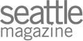 The image shows a logo with the text "seattle magazine" written in a stylized font, with "seattle" larger and above "magazine.".